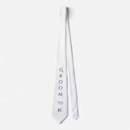 Corbata Groom To Be White Modern Typography For Él