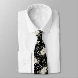 Corbata Grooms White Boda Floral Bouquet en negro