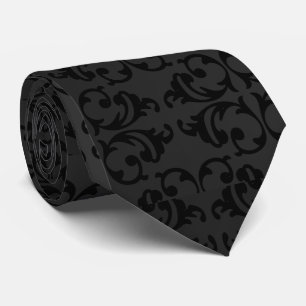 Corbata Groomsmen formales de Damask negro