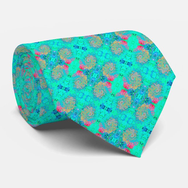 Corbata Groovy Abstract Retro Arcoiris Liquido Swirl (Enrollado)