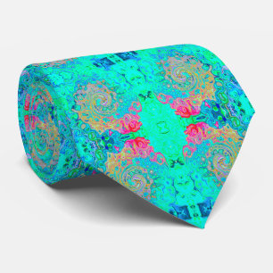 Corbata Groovy Abstracto Retro Arcoíris Líquido Torbellino