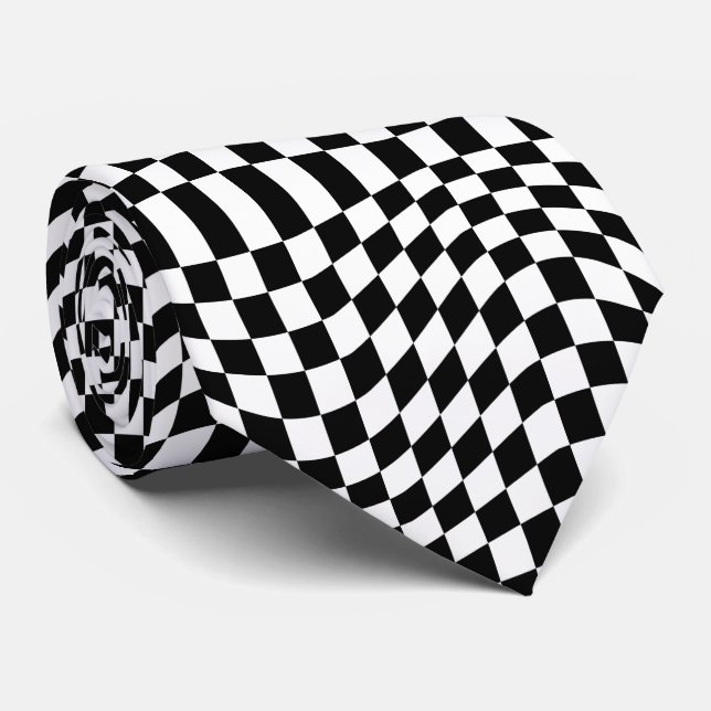 Corbata Groovy Checkerboard, Y2K 90s  (Enrollado)