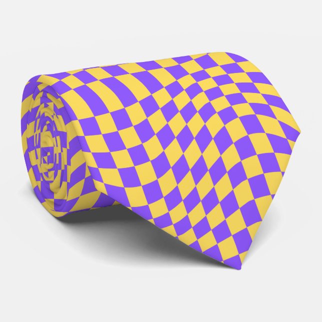 Corbata Groovy Checkerboard, Y2K 90s  (Enrollado)