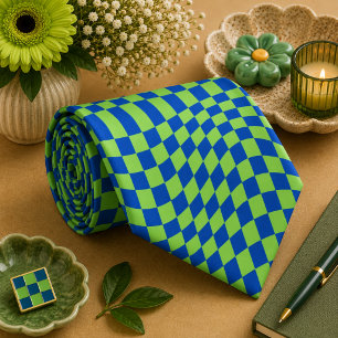 Corbata Groovy Checkerboard, Y2K 90s