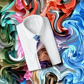 Corbata Groovy Colorful Fluid Patchwork Resumen de mosaico