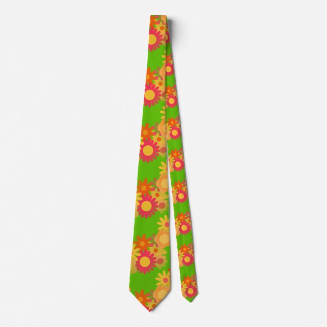 Corbata groovy mod floral (Anverso)