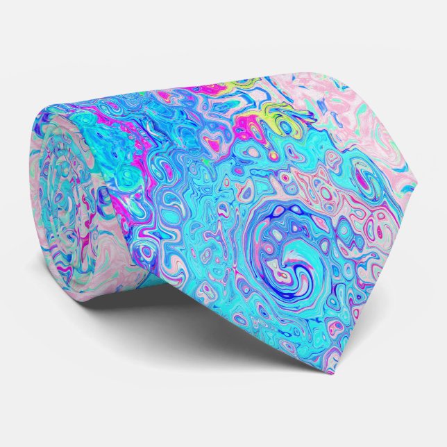 Corbata Groovy Resumen Remo Robin de Swirl Azul de huevo (Enrollado)