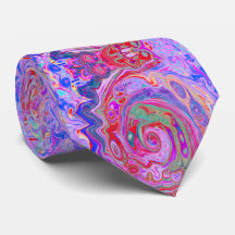 Groovy Resumen Retro Rojo, Púrpura y Rosa Swirl