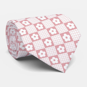 Corbata Groovy Retro Cuadros, Y2K 90s