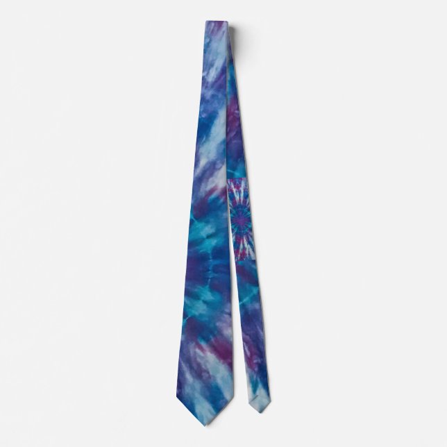 Corbata Groovy Tie Dye Pattern / Blue Purple & Magenta TIE (Anverso)