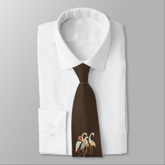 Corbata Grullas de arte pop de color neutro