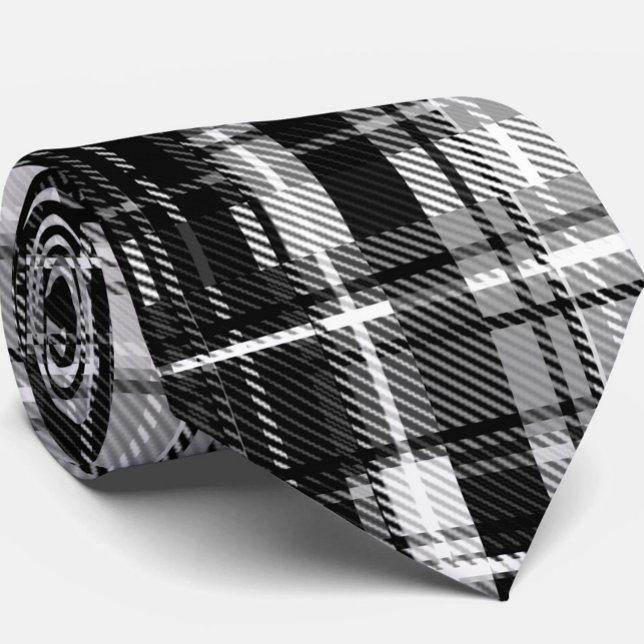Corbata Grunde Blanco Negro Flannel Tartán Diseño (Subido por el creador)