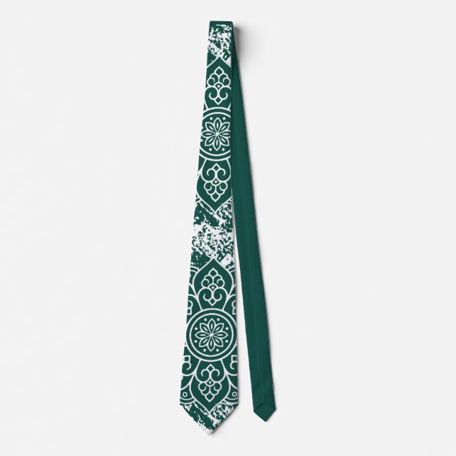 Corbata Grunge Mandalas Dark Green Tie (Anverso)