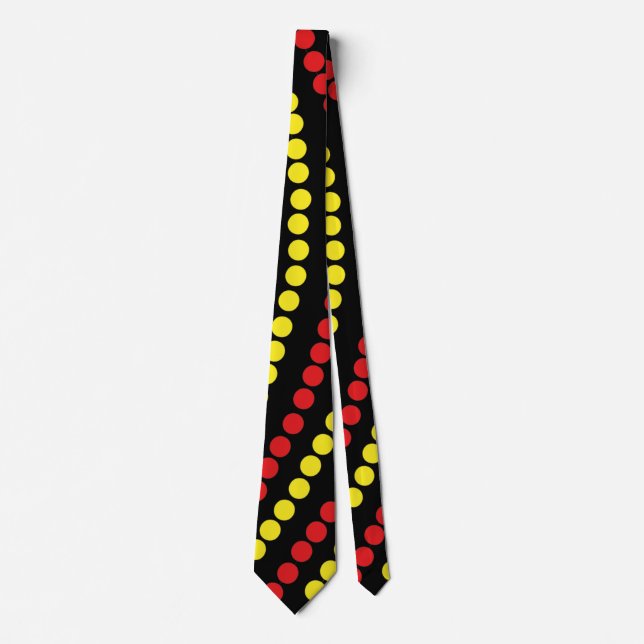 Corbata Guay de puntos rojos y amarillos (Anverso)