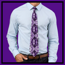 Corbata Guay Doodle Art Purple White Black