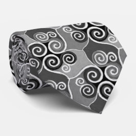 Corbata Guay Elegant Swirly Abstract Pattern Artsy Gray