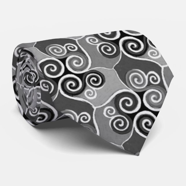 Corbata Guay Elegant Swirly Abstract Pattern Artsy Gray (Enrollado)