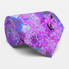 Corbata Guay Resumen de la naturaleza retro en rosa calien