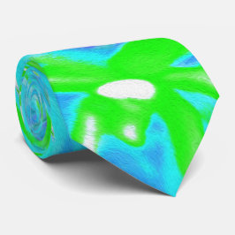 Corbata Guay Resumen Retro Aqua y Lime Green Swirl