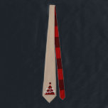 Corbata Guión caprichoso del árbol de Navidad<br><div class="desc">El fondo de Kraft con el árbol de Navidad trenzado por búfalo y el guión caprichoso "Feliz Navidad" junto con información en el elegante tipo de letra serif. Consiga que se le ponga en marcha ese sentimiento rústico y mezcle y combine los objetos de esta colección para que los Navidades...</div>
