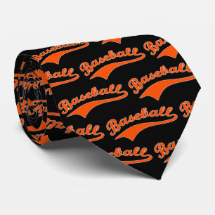 Corbata Guión De Béisbol En Naranja