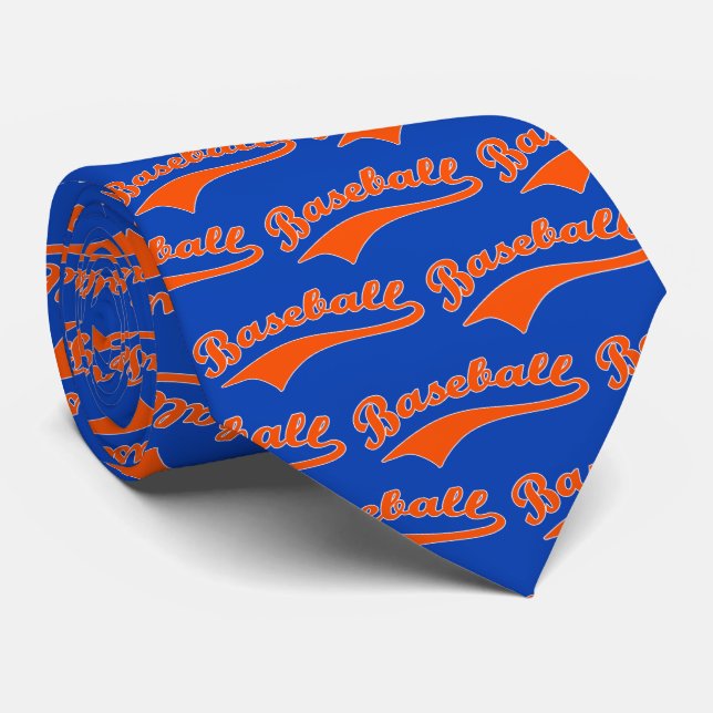 Corbata Guión De Béisbol En Naranja (Enrollado)