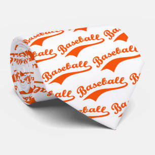 Corbata Guión De Béisbol En Naranja