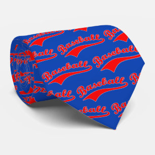 Corbata Guión De Béisbol En Rojo