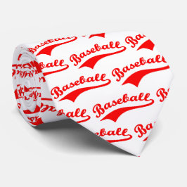 Corbata Guión De Béisbol En Rojo