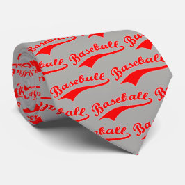 Corbata Guión De Béisbol En Rojo