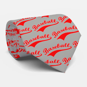 Corbata Guión De Béisbol En Rojo