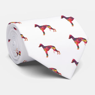 Corbata Guión Perro Patrón Geométrico Silueta Múltiple