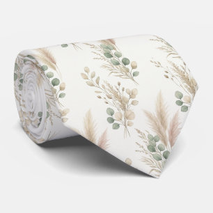 Corbata Guirnalda de patrón botánico seco de eucalipto de 