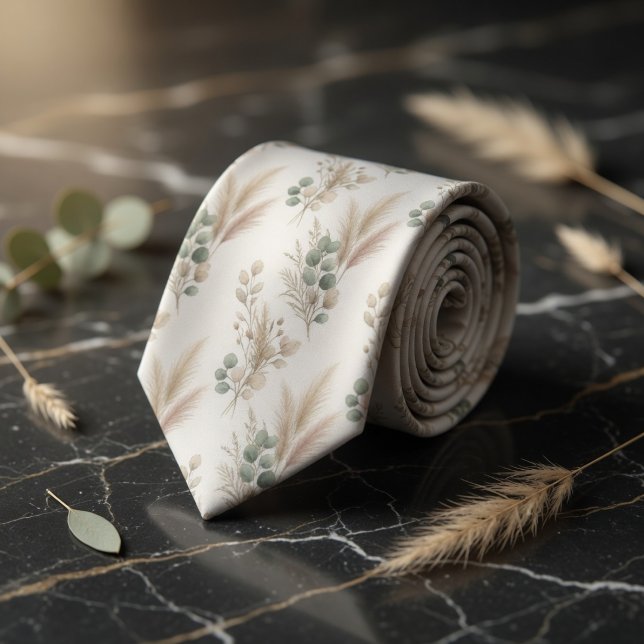 Corbata Guirnalda de patrón botánico seco de eucalipto de  (Subido por el creador)