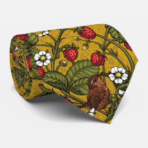 Corbata Guirnaldas y fresas en mostaza
