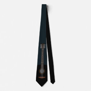 Corbata Guitarra acústica negra