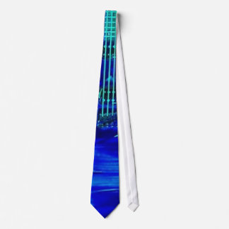Corbata Guitarra azul de neón