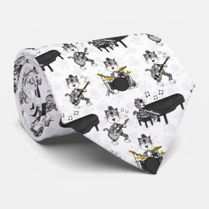 Corbata Guitarra Eléctrica Piano Bajo Batería Músico de Ro