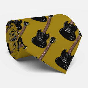 Corbata Guitarra negra en miembro de banda de músicos de o