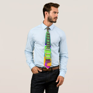 Corbata Guitarra Neón Personalizada, Viintage Psicodélico