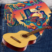 Guitarras de huertas y atardecer de Texas dan form