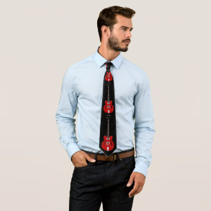 Corbata Guitarras eléctricas rojas funky