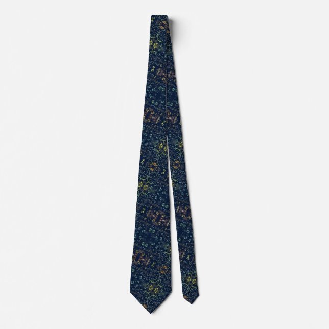 Corbata Guitars florales Neck Tie Art Music (Anverso)