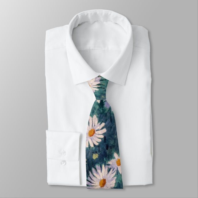Corbata Gustave Caillebotte - Cama de Daisies, detalle (Atado)