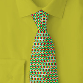 Corbata Guyana Flag Brick Pattern