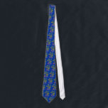 Corbata Habrá luz, lazos<br><div class="desc">Vay'hi o y allí será diseño ligero de Chanukah con el menorah llameante que remolina.</div>