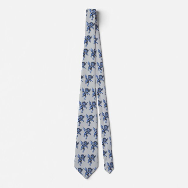 Corbata Halloween Antiguo, Gárgola Demonio Malvado Espanto (Anverso)