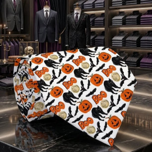 Corbata Halloween Boo Bats Calabaza De Gatos Y Dibujo De L