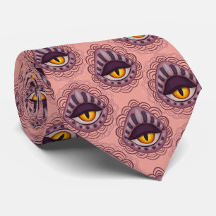 Corbata Halloween con brujería rosada y espeluznante
