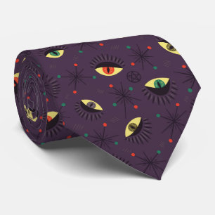 Corbata Halloween con el patrón oculto de los ojos de bruj